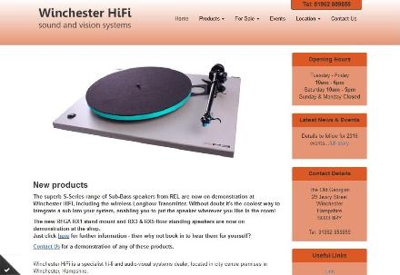 Winchester HiFi - responsive website design winchester