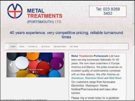 Metal Treatments  responsive website design portsmouth