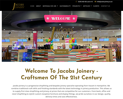 Click to see the Jacobs Joinery web site - another SiteWeave web site of the month