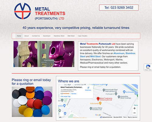 Website Design for Metal Treatments