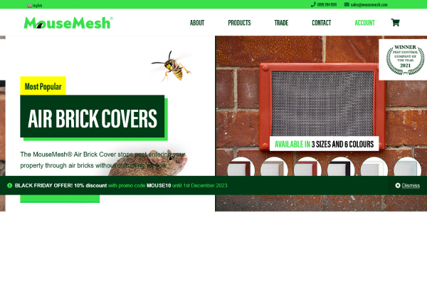 Click to see the Mouse Mesh UK web site - another SiteWeave web site of the month