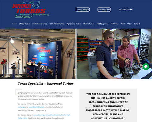 Website Design for Universal Turbos