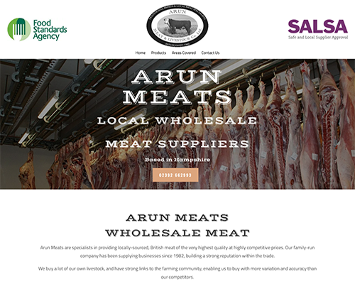 Website Design for Arun Meats