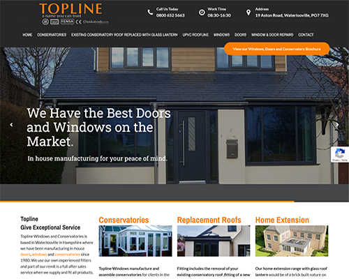 Website Design for Topline Windows and Conservatories