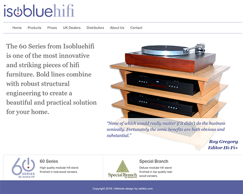 Website Design for Isobluehifi